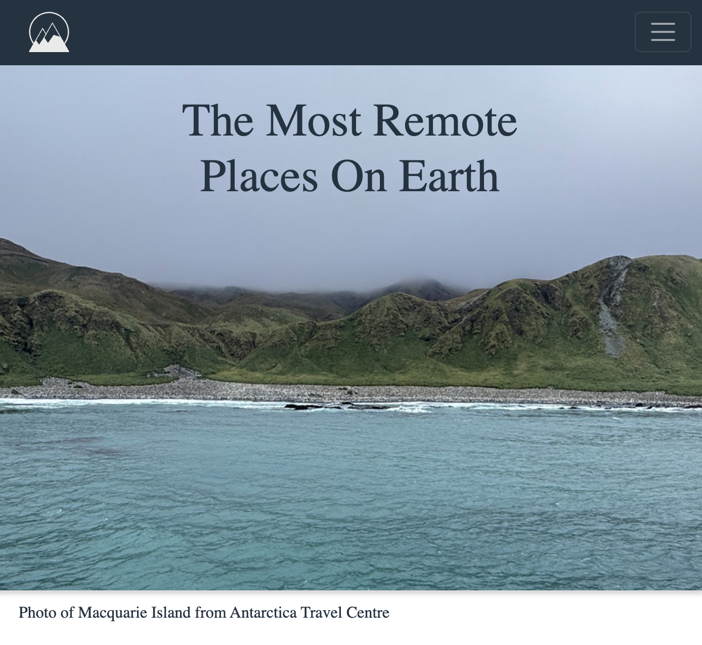 The Most Remote Places Site
